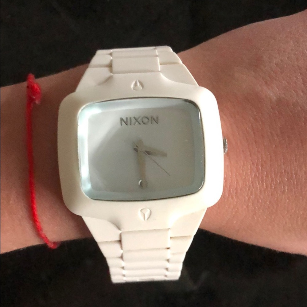 Unisex white Nixon rubber watch